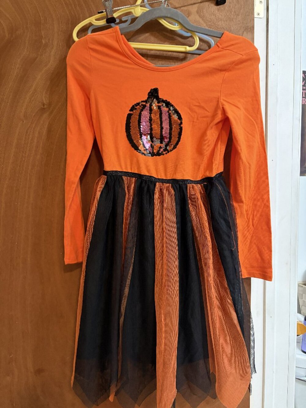 Girls Halloween Pumpkin Sequin Tulle Dress NWT by Cat & Jack size 10 / 12